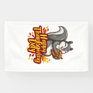 Cute Happy Thanksgiving Squirrel Classic T-Shirt Banner