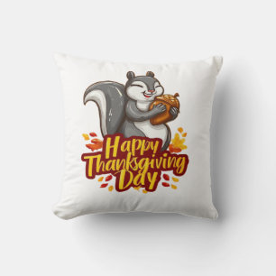 Cute Happy Thanksgiving Squirrel Classic T-Shirt Cushion