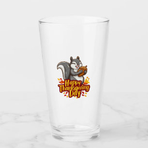 Cute Happy Thanksgiving Squirrel Classic T-Shirt Glass