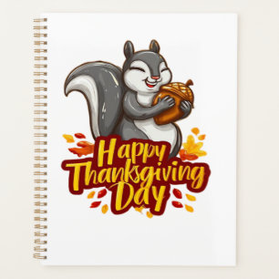 Cute Happy Thanksgiving Squirrel Classic T-Shirt Planner