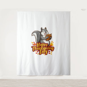 Cute Happy Thanksgiving Squirrel Classic T-Shirt Tapestry
