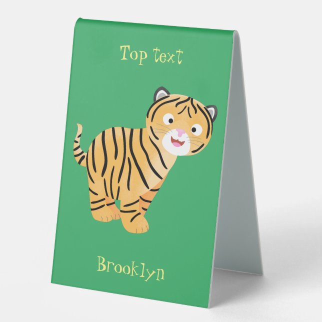 Cute  happy tiger cub cartoon (Front)