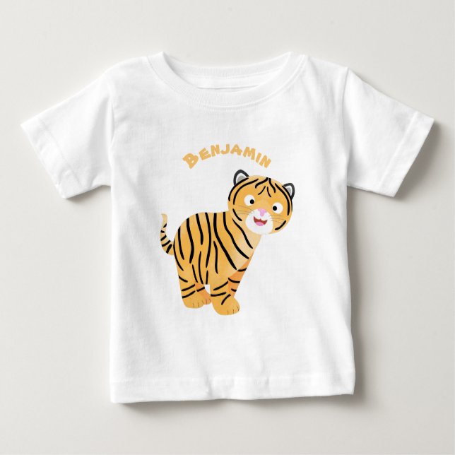 Cute  happy tiger cub cartoon baby T-Shirt (Front)