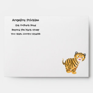 Cute  happy tiger cub cartoon envelope