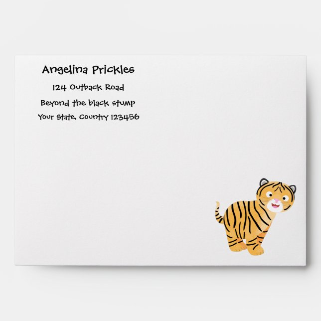 Cute  happy tiger cub cartoon envelope (Front)