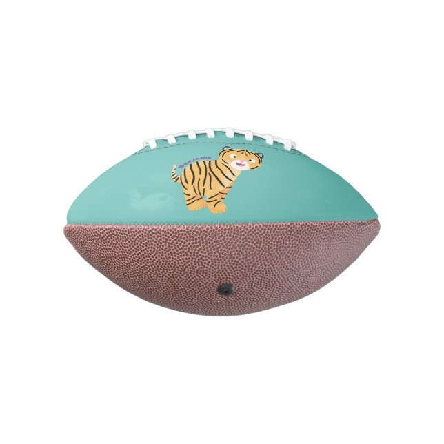 Cute  happy tiger cub cartoon football (Rotated 270)