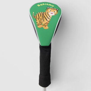 Cute  happy tiger cub cartoon golf head cover