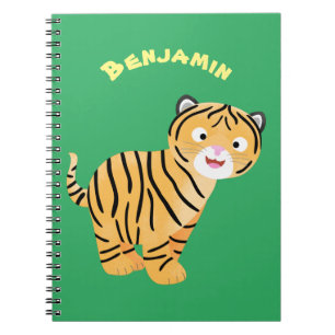 Cute happy tiger cub cartoon notebook
