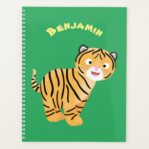 Cute happy tiger cub cartoon planner