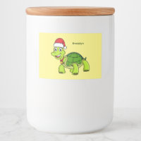 Cute happy tortoise wearing Santa hat
