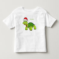 Cute happy tortoise wearing Santa hat