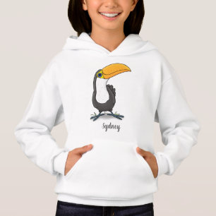 Cute happy toucan cartoon illustration