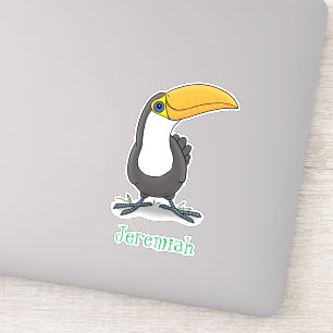 Cute happy toucan cartoon illustration