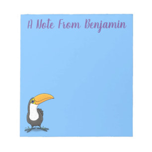 Cute happy toucan cartoon illustration notepad
