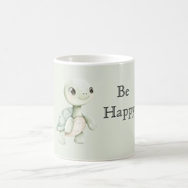 Cute Happy Turtle Coffee Mug (Center)