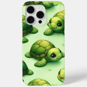 Cute Happy Turtles Pattern iPhone 15 Pro Max Case
