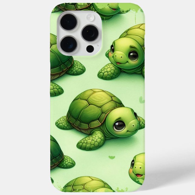 Cute Happy Turtles Pattern Case-Mate iPhone Case (Back)