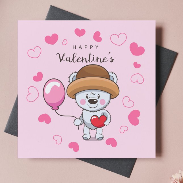 Cute Happy Valentines Day Bear Personalised Text (Creator Uploaded)