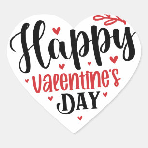 Cute Happy Valentines Day Heart Sticker