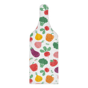 Cute happy veggies cutting board
