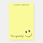 Cute Happy Yellow Face Personalised Post-it Notes