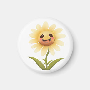 Cute Happy Yellow Flower Magnet