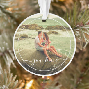 Cute Happy You And Me In Love Classy Elegant Quote Ornament