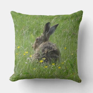 Cute Hare Throw Pillow