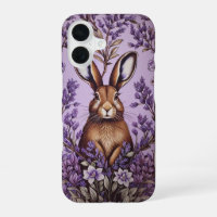 Cute Hare With Lavender William Morris Inspired