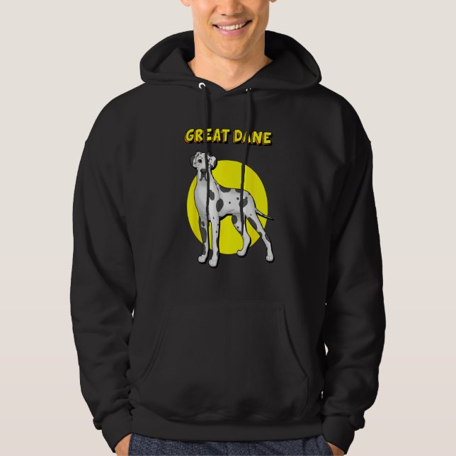 Cute Harlequin Great Dane Hoodie (Front)