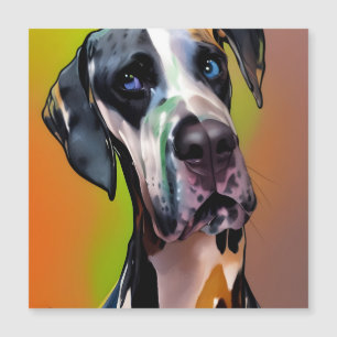  Cute Harlequin Great Dane  Magnet