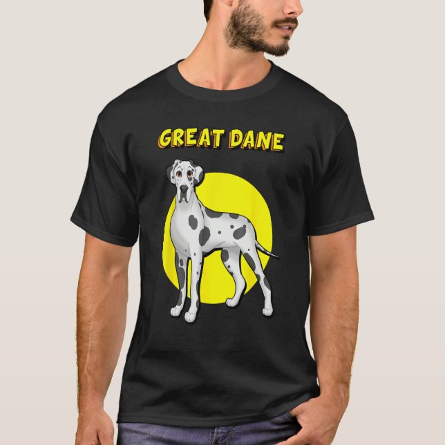 Cute Harlequin Great Dane T-Shirt (Front)