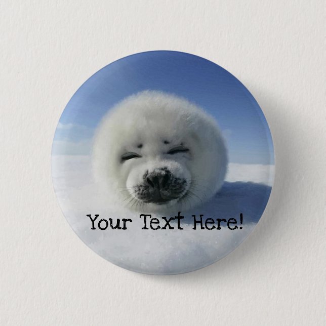Cute Harp Seal 6 Cm Round Badge (Front)