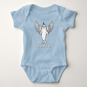 Cute Harp Seal Pup Unicorn Polar Arctic Animal Baby Bodysuit