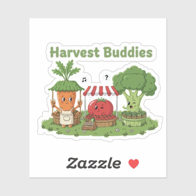 Cute Harvest Buddies Vegetable Friends Farmer's  (Sheet)