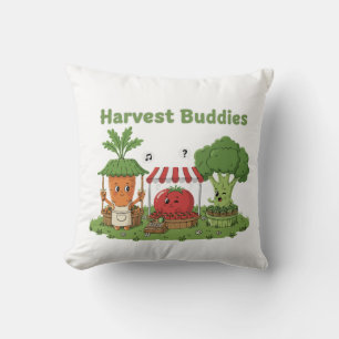 Cute Harvest Buddies Vegetable Friends Farmer's Cushion