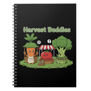 Cute Harvest Buddies Vegetable Friends Farmer's Notebook