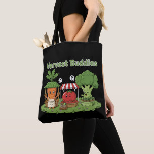 Cute Harvest Buddies Vegetable Friends Farmer's  Tote Bag