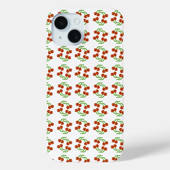 Cute Harvest Red Cherries Fun Pattern Design Case-Mate iPhone Case (Back)