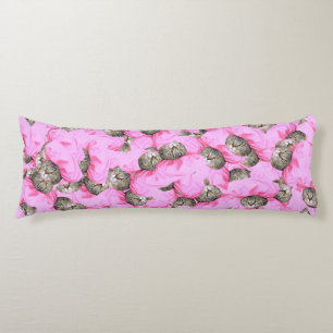 Cute Hat in a Pink Cap Pattern Random Body Cushion