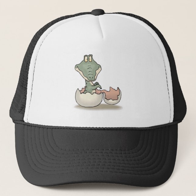 cute hatching baby alligator trucker hat (Front)