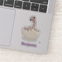 Cute hatching baby ostrich cartoon illustration