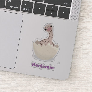 Cute hatching baby ostrich cartoon illustration