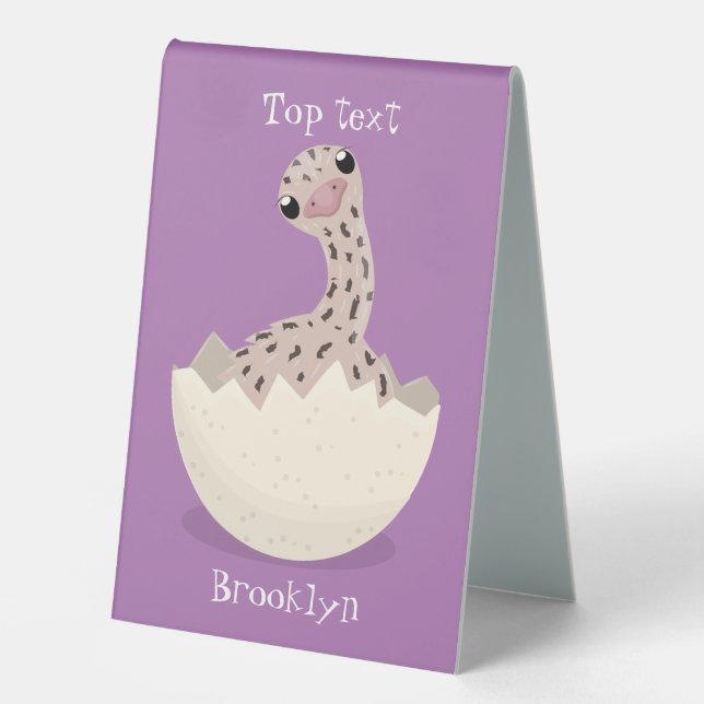 Cute hatching baby ostrich cartoon illustration (Front)