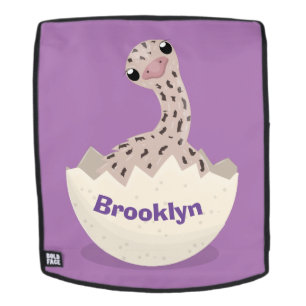 Cute hatching baby ostrich cartoon illustration backpack