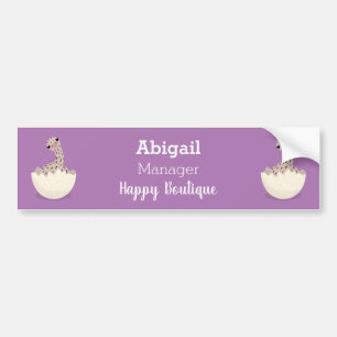 Cute hatching baby ostrich cartoon illustration bumper sticker