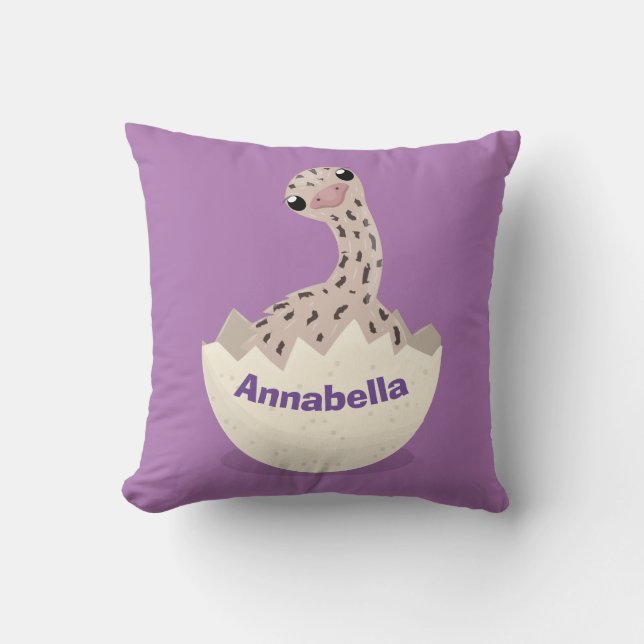 Cute hatching baby ostrich cartoon illustration cushion (Front)