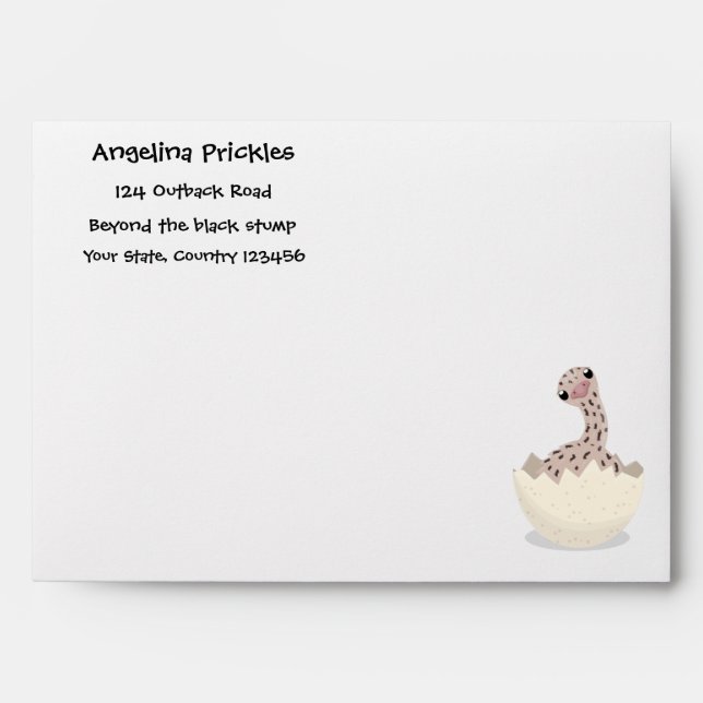 Cute hatching baby ostrich cartoon illustration envelope (Front)