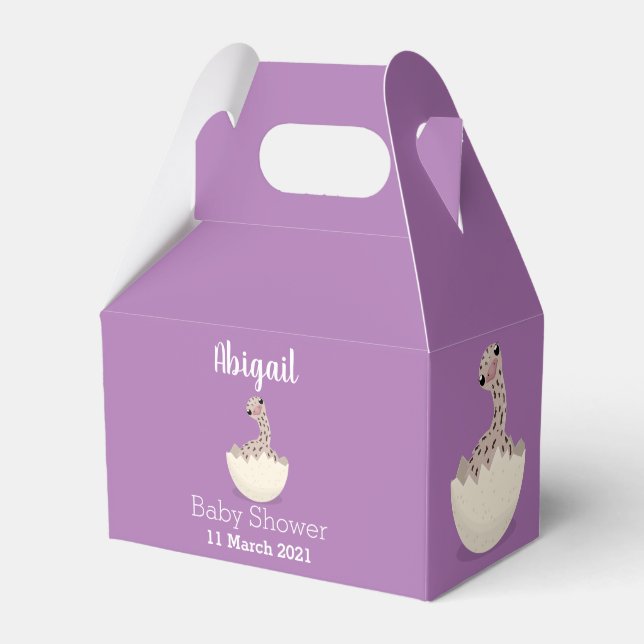 Cute hatching baby ostrich cartoon illustration favour box (Front Side)