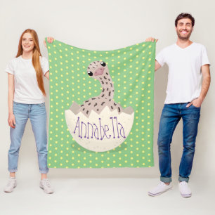 Cute hatching baby ostrich cartoon illustration fleece blanket